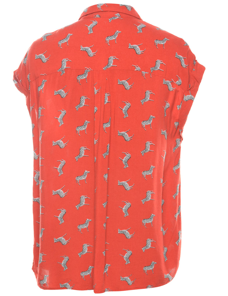 Zebra Print Shirt - M
