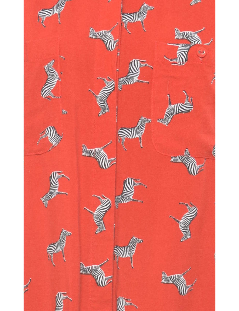 Zebra Print Shirt - M