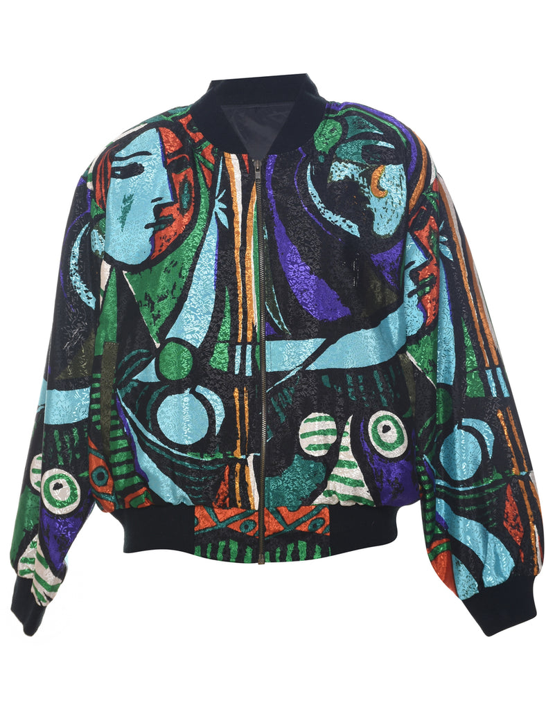 Zip Front Bomber Jacket - L