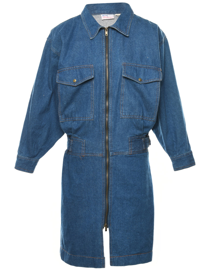 Zip Front Denim Dress - XXL