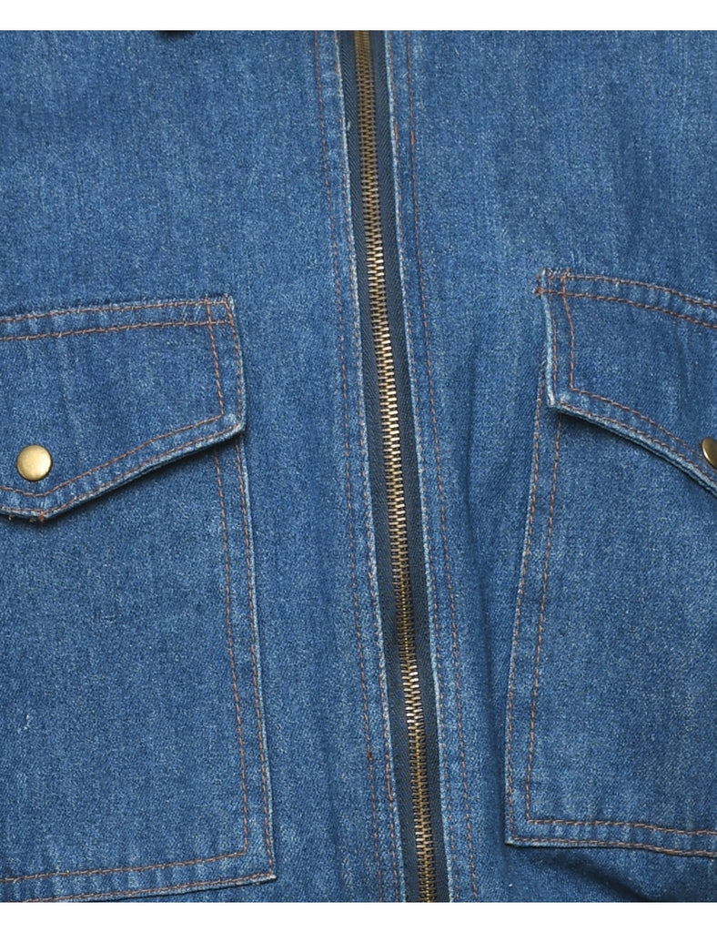 Zip Front Denim Dress - XXL