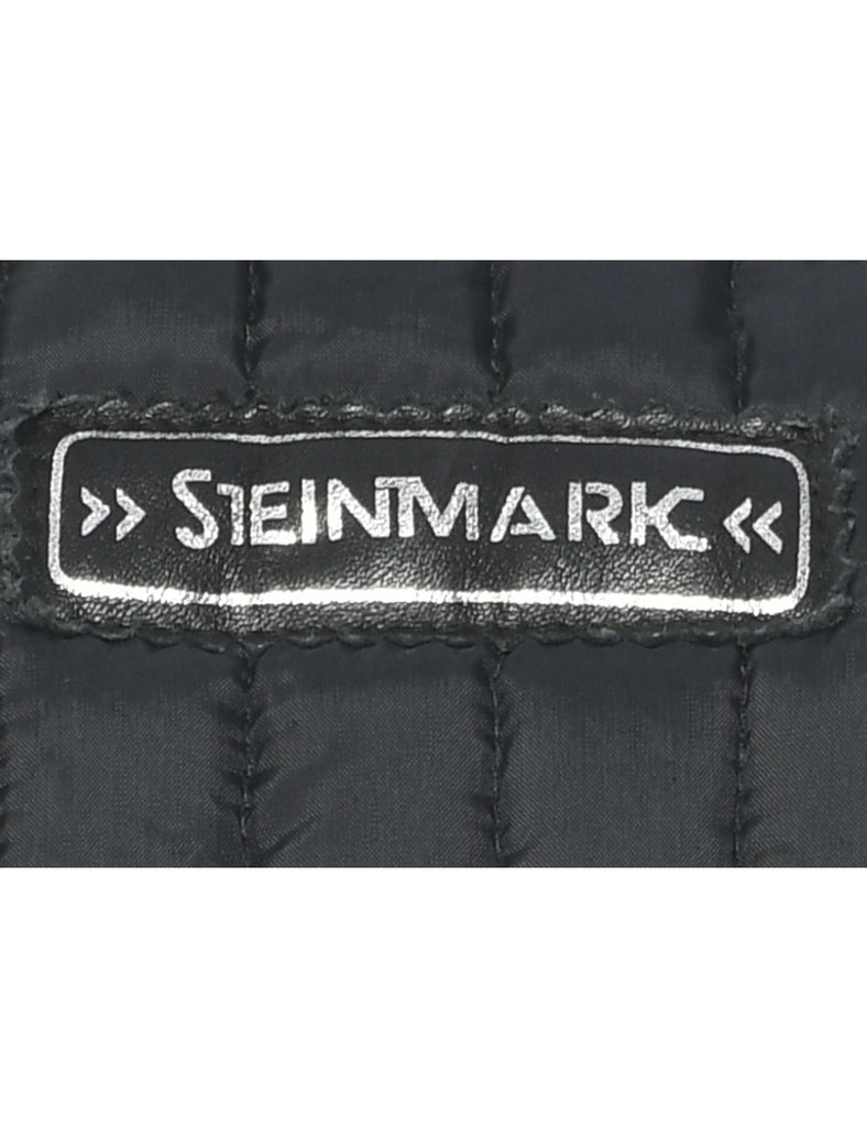 Zip Front Leather Jacket - M