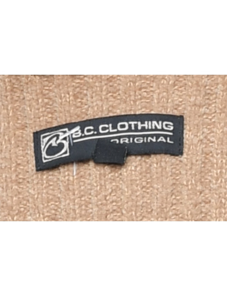 Zip Front Suede Cardigan - M