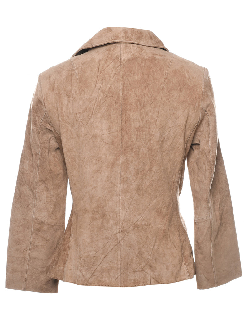 Zip Front Suede Jacket - M