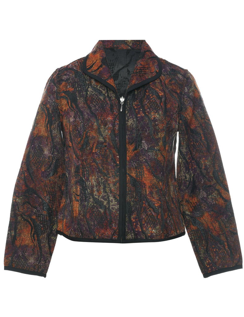 Zip Front Tapestry Jacket - M