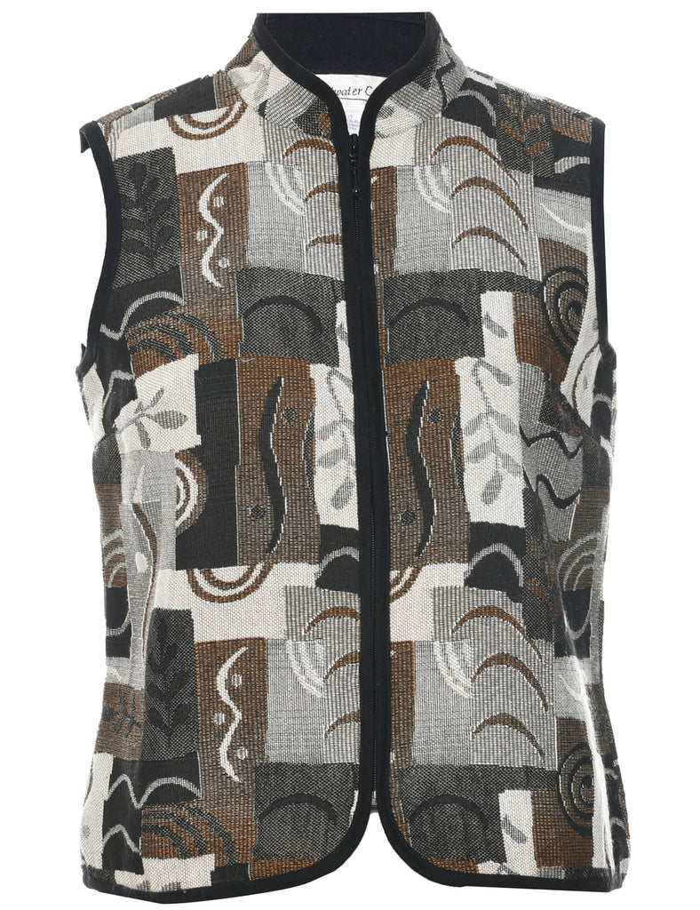 Zip Front Tapestry Waistcoat - S