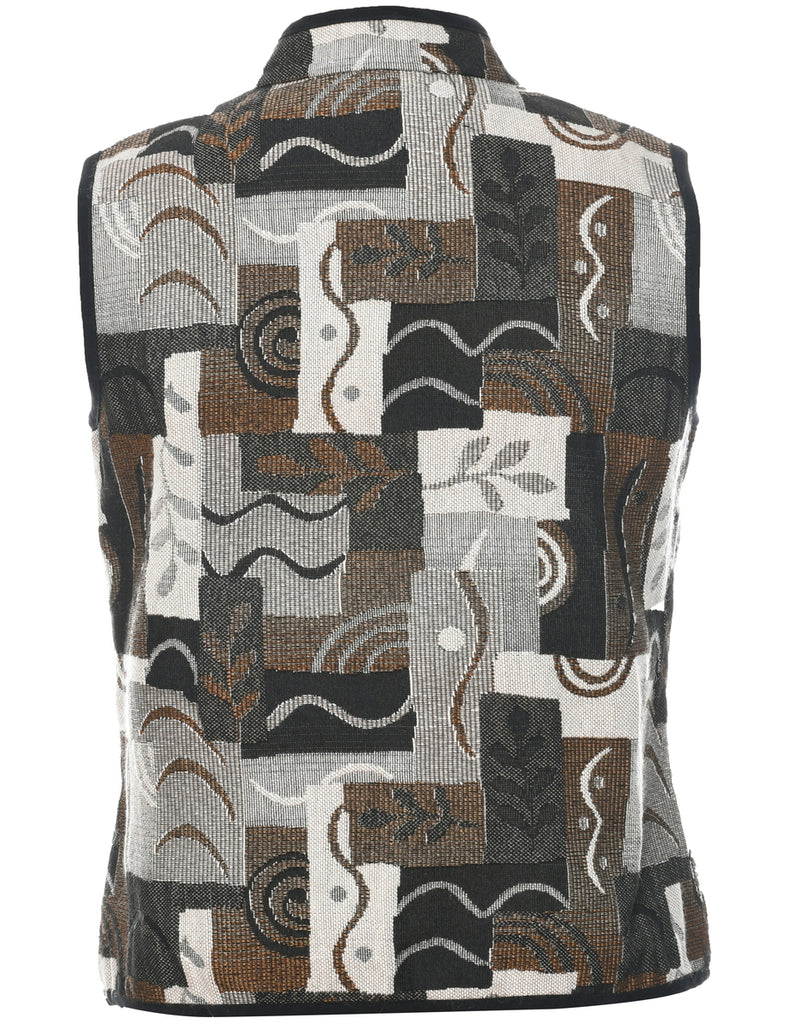 Zip Front Tapestry Waistcoat - S