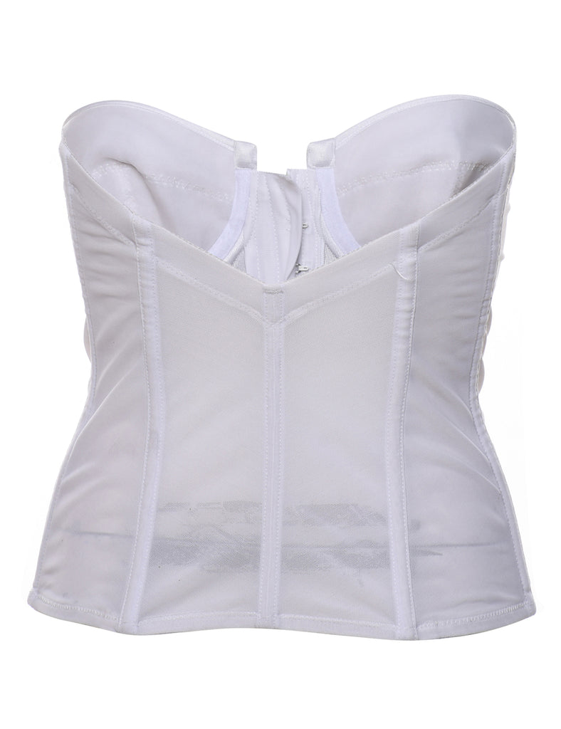 Zip Front White Corset - S