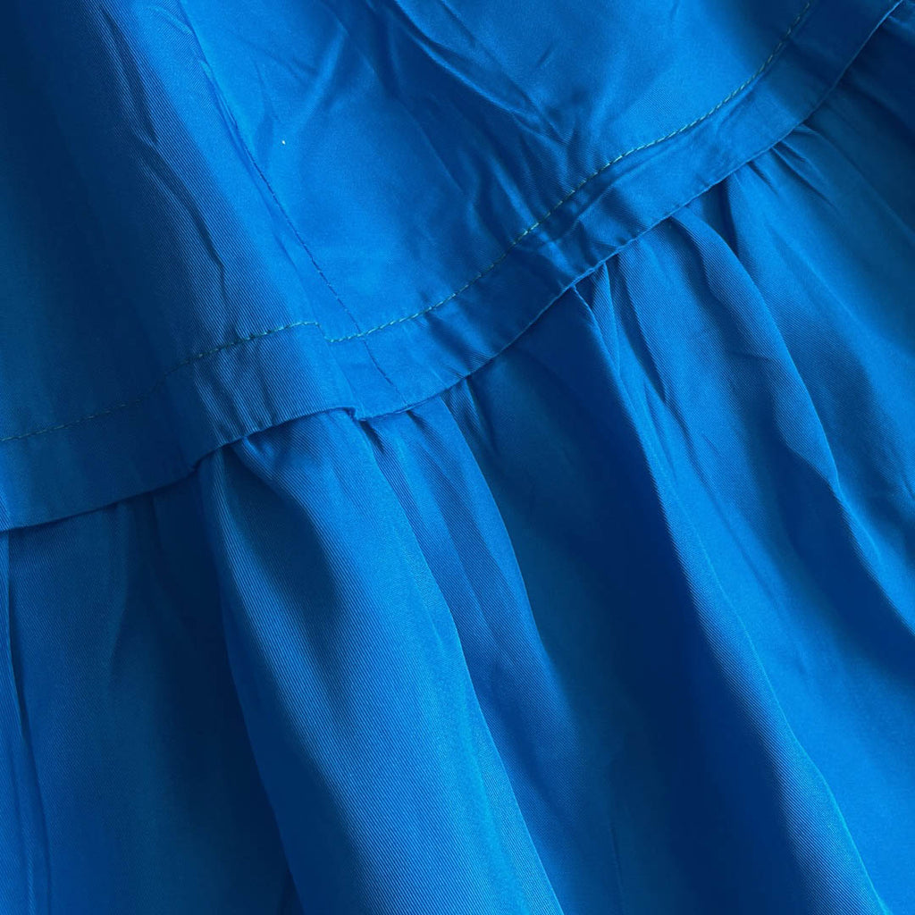 Rare 1950s Royal Blue Satin Prom Dress - XS