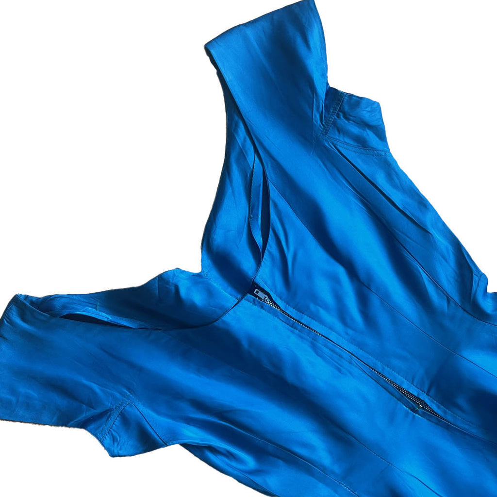 Rare 1950s Royal Blue Satin Prom Dress - XS