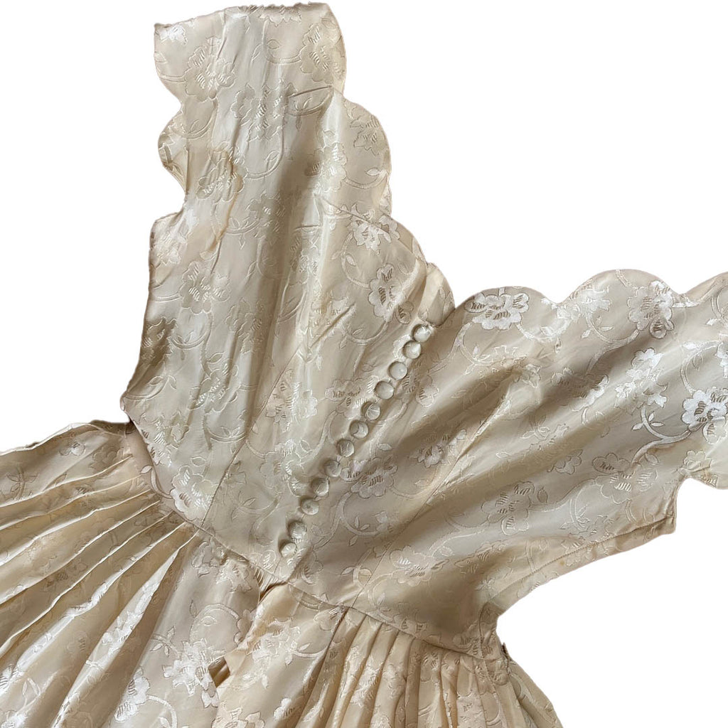 Rare 1950s Ivory Prom Wedding Dress - S