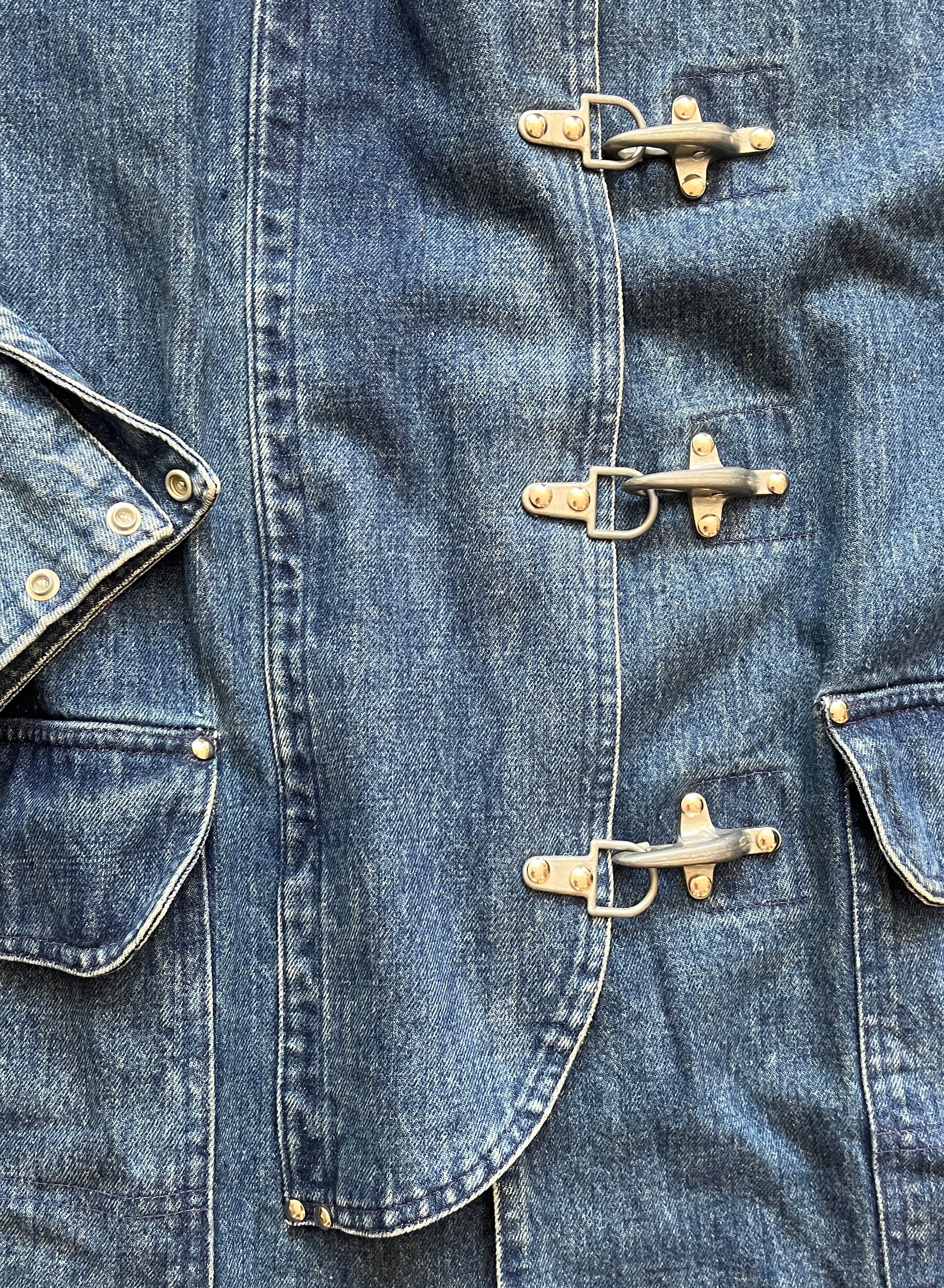 Rare 1990s Ralph Lauren 'Fireman Clasp' Denim Jacket - L