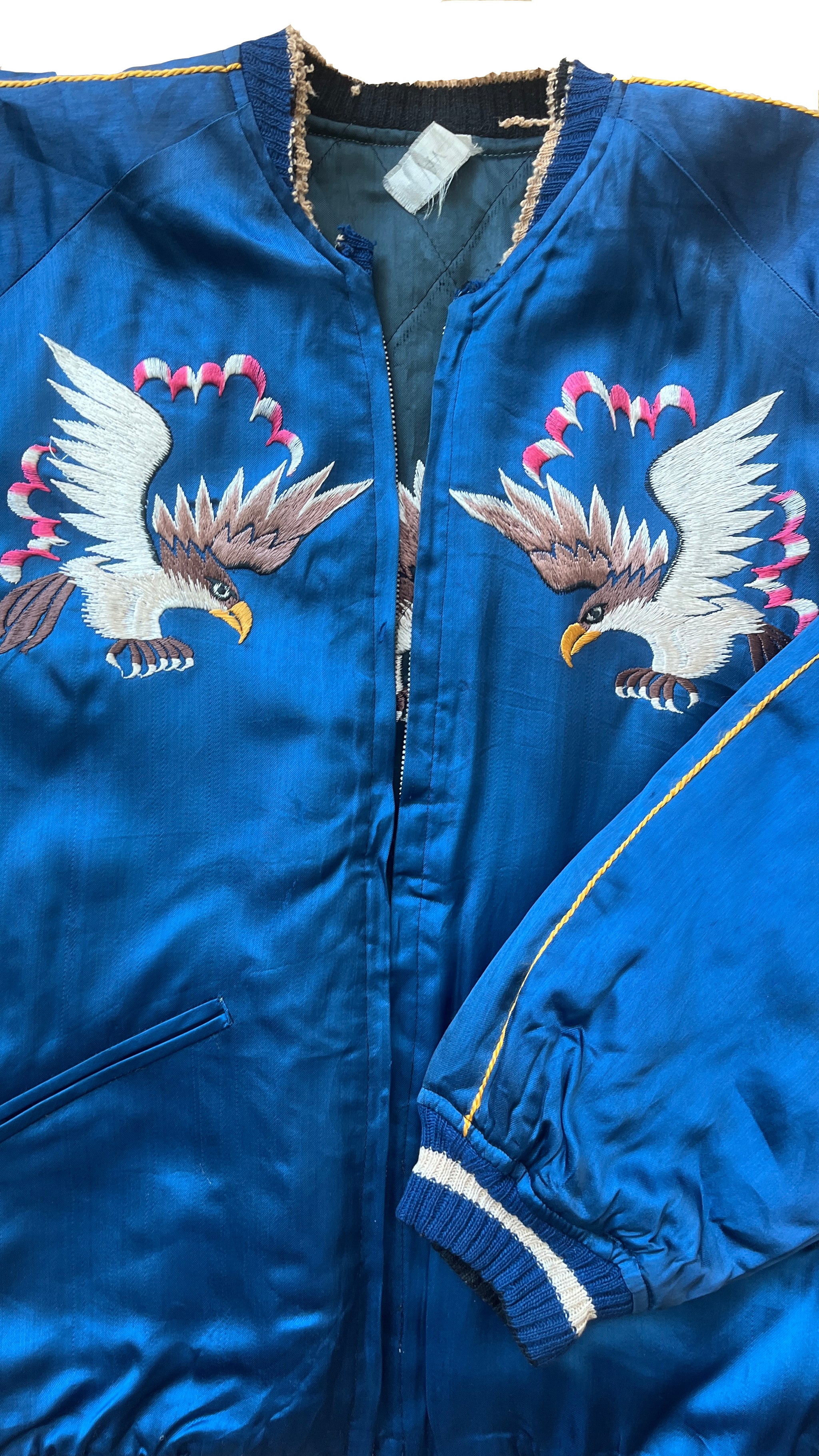 Vintage Rare 1950s Japanese Sukajan REVERSIBLE Silk Souvenir Jacket -
