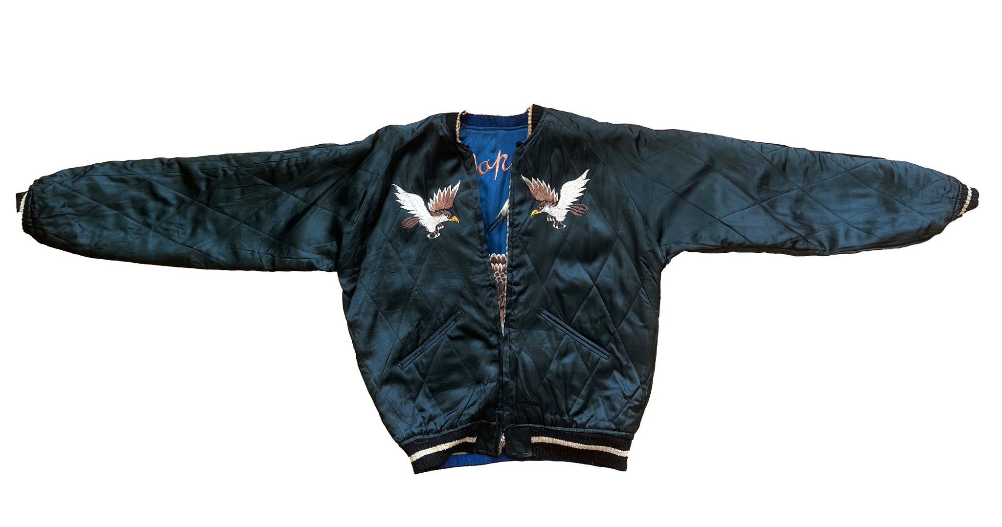 Rare 1950s Japanese Sukajan REVERSIBLE Silk Souvenir Jacket - M