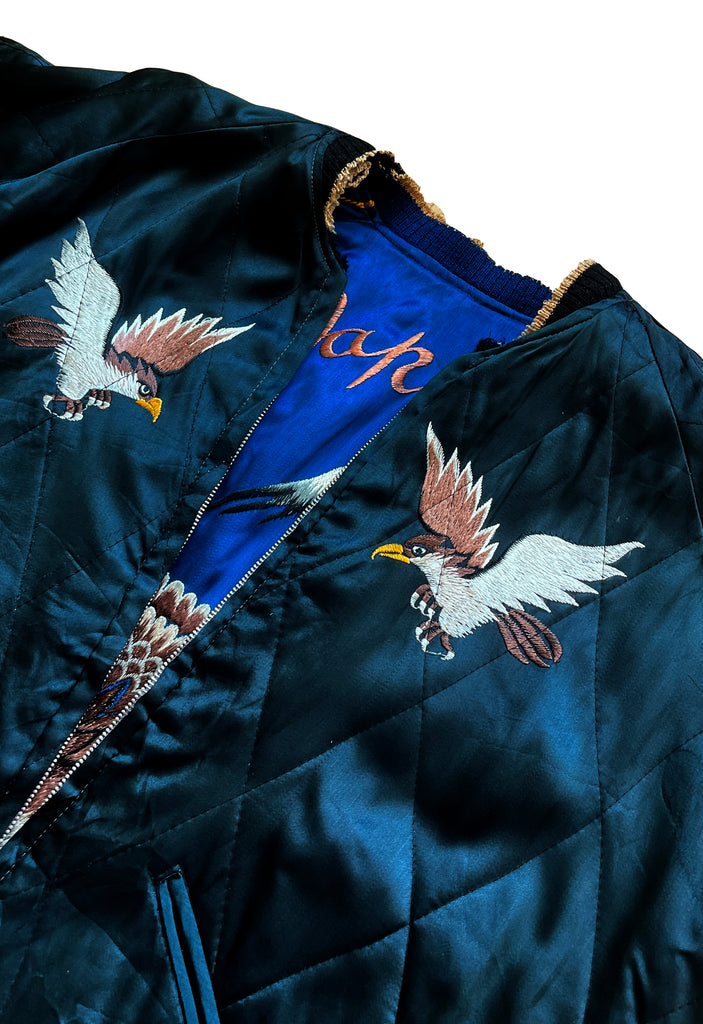 Rare 1950s Japanese Sukajan REVERSIBLE Silk Souvenir Jacket - M