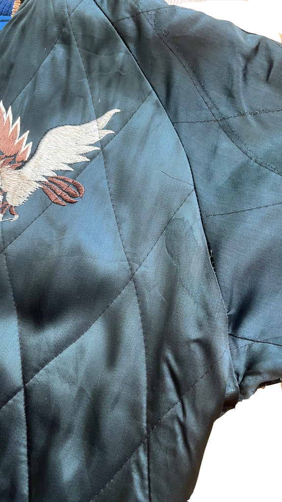 Rare 1950s Japanese Sukajan REVERSIBLE Silk Souvenir Jacket - M