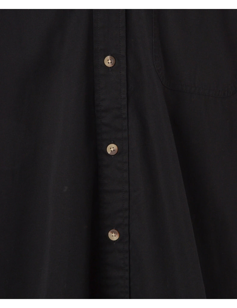 Label Black Hooded Cotton Shirt - Shirts - Beyond Retro