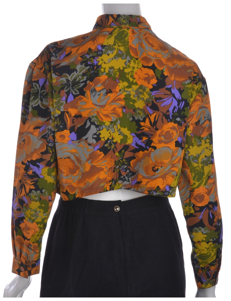 Abstract Pattern Silk Pussy Bow Blouse - Blouses & Tops - Beyond Retro