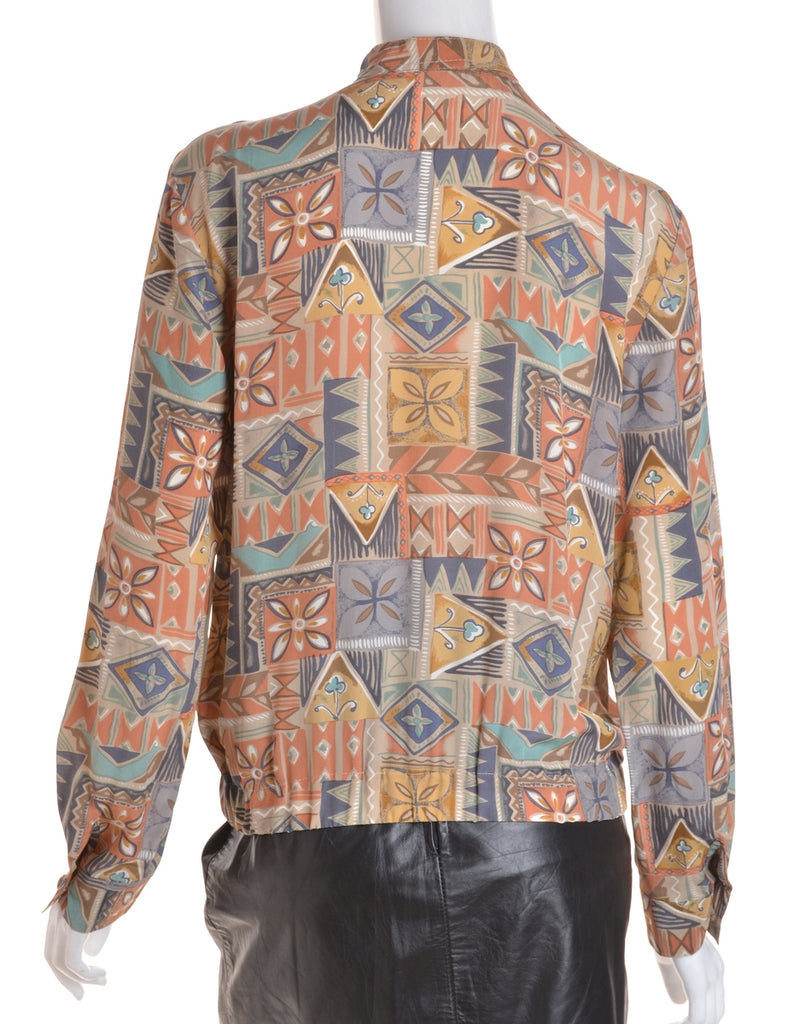 Beyond Retro Label Blouse Bomber Multi-colour With A Stand Collar - Jackets - Beyond Retro