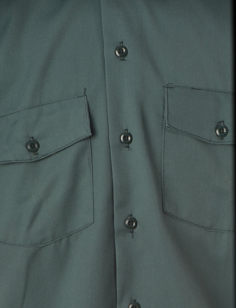 Beyond Retro Label Dickies Shirt Green With A Classic Collar - Shirts - Beyond Retro