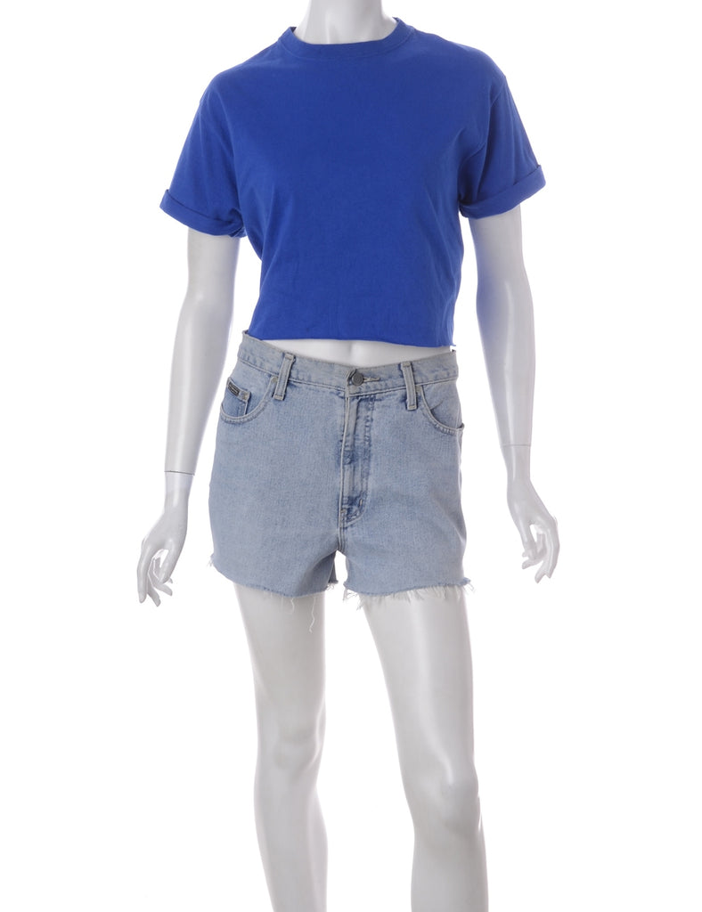Label Bell Cropped Roll Sleeve T-Shirt - T-shirts - Beyond Retro