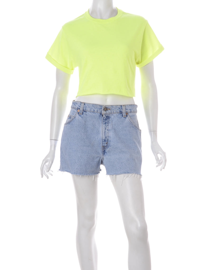 Label Bell Cropped Roll Sleeve T-Shirt - T-shirts - Beyond Retro