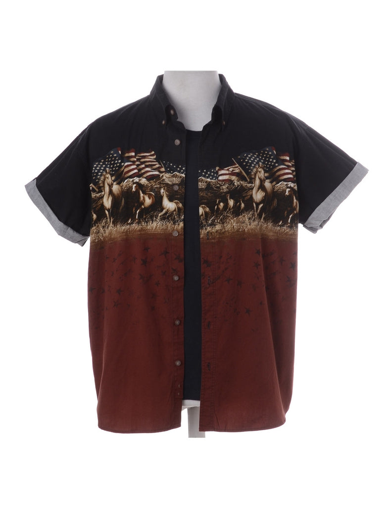 Label Roll Sleeve Upcycled Shirt