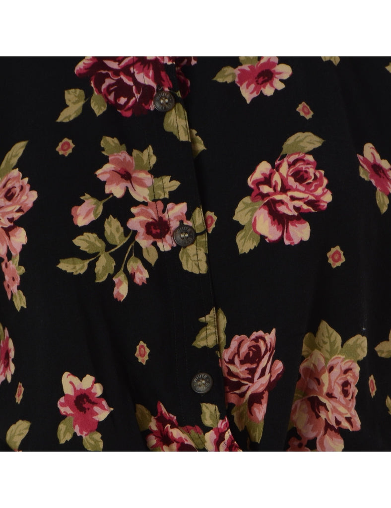 Label Jessie Cropped Patterned Shirt With Tie Front