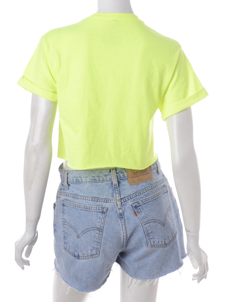 Label Bell Cropped Roll Sleeve T-Shirt - T-shirts - Beyond Retro