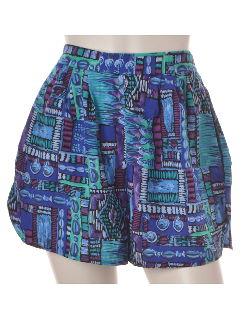 Beyond Retro Label Summer Shorts Blue With An Elasticized Waist - Shorts - Beyond Retro