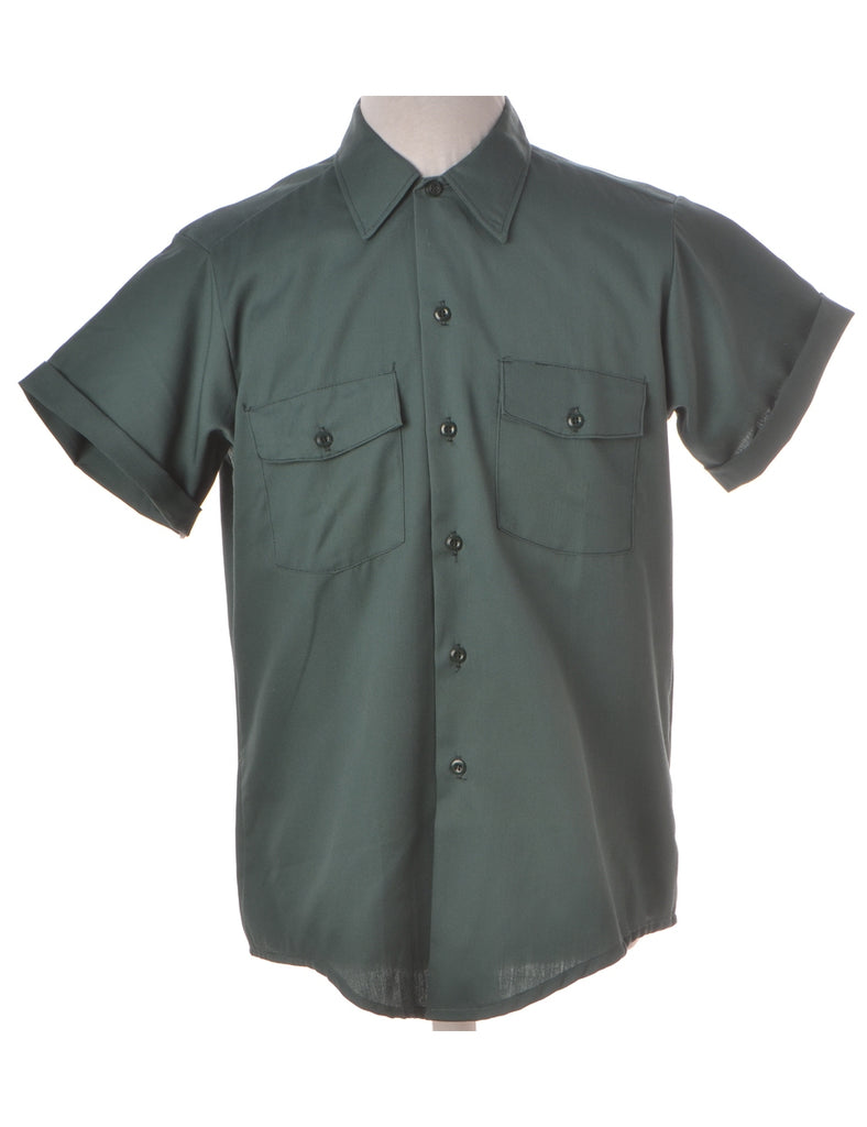 Beyond Retro Label Dickies Shirt Green With A Classic Collar - Shirts - Beyond Retro