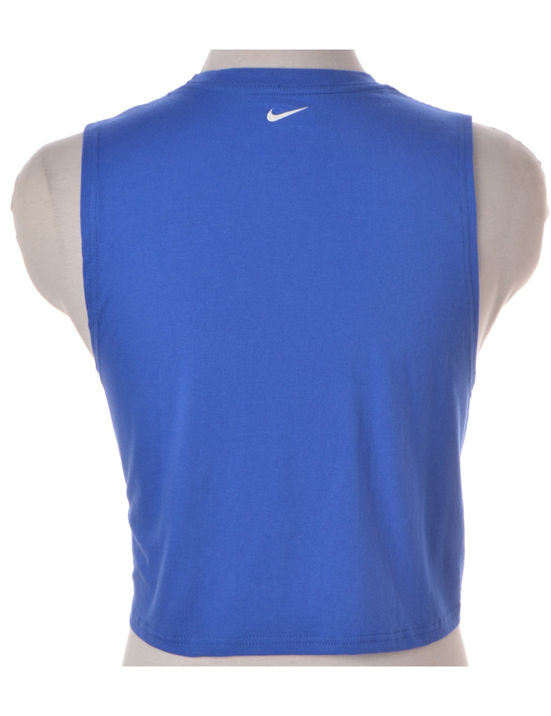 Label Blue Crop Sports Vest - T-shirts - Beyond Retro