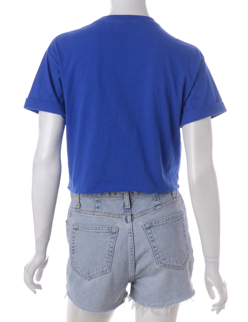 Label Bell Cropped Roll Sleeve T-Shirt - T-shirts - Beyond Retro