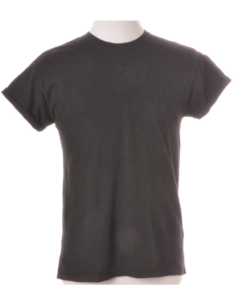 Label Black Rolled Sleeve T-shirt - T-shirts - Beyond Retro