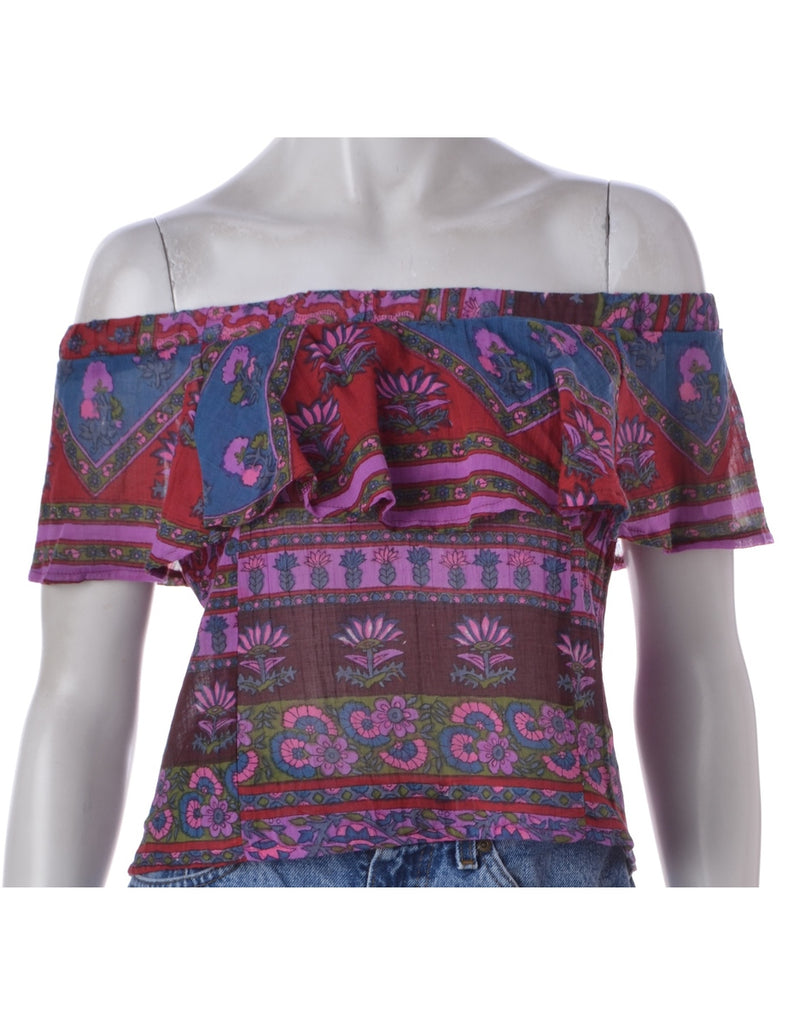 Hippie Style Frill Top - Blouses & Tops - Beyond Retro