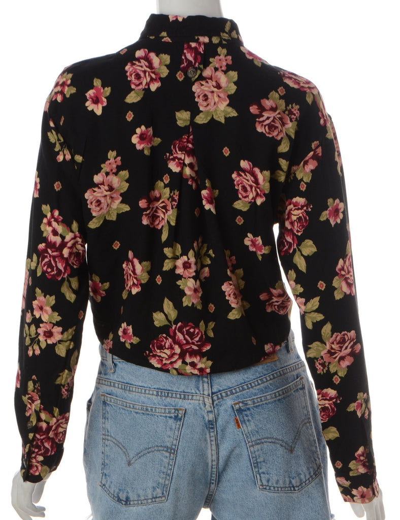 Label Jessie Cropped Patterned Shirt With Tie Front