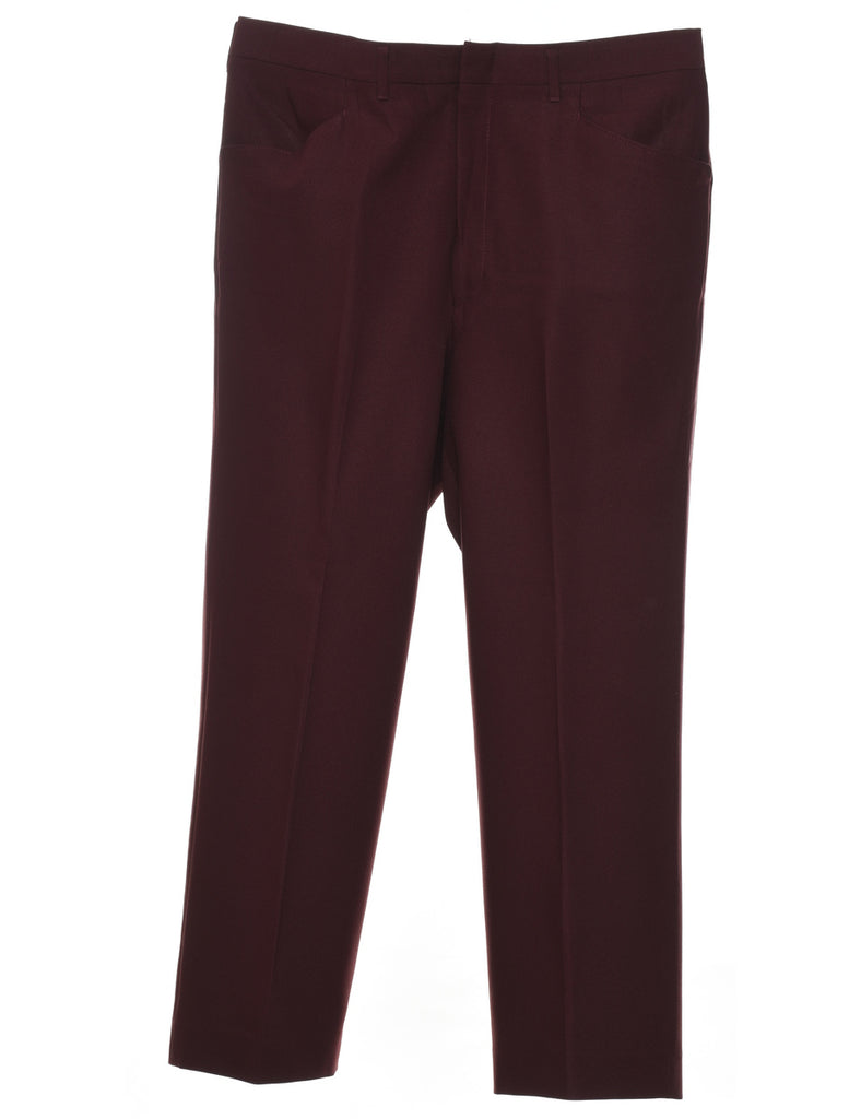 1970s Maroon Classic Suit Trousers - W34 L28