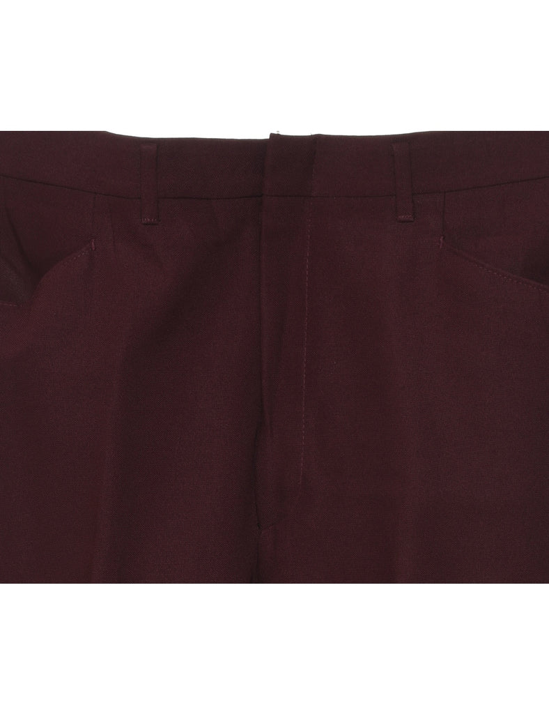 1970s Maroon Classic Suit Trousers - W34 L28