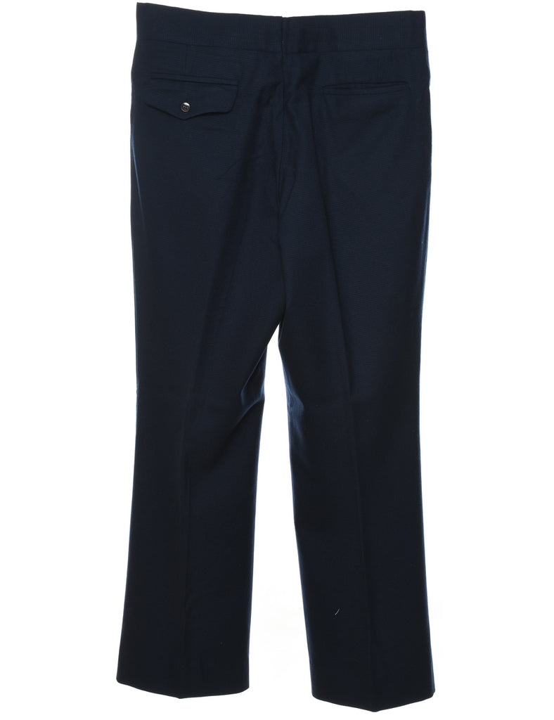 1970s Navy Classic Straight-Fit Trousers - W34 L30