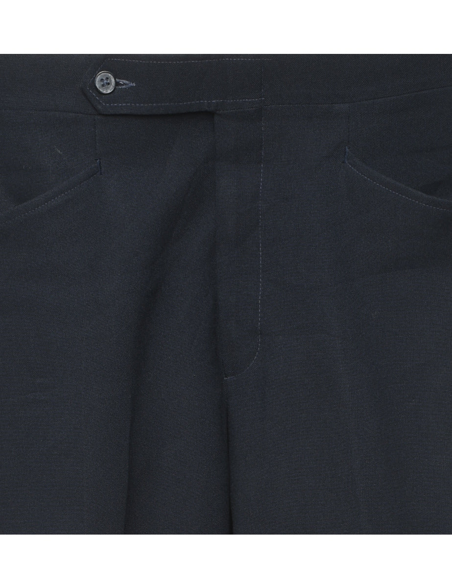 Men's 1970s Navy Classic Trousers Blue, M | Beyond Retro - E00916846