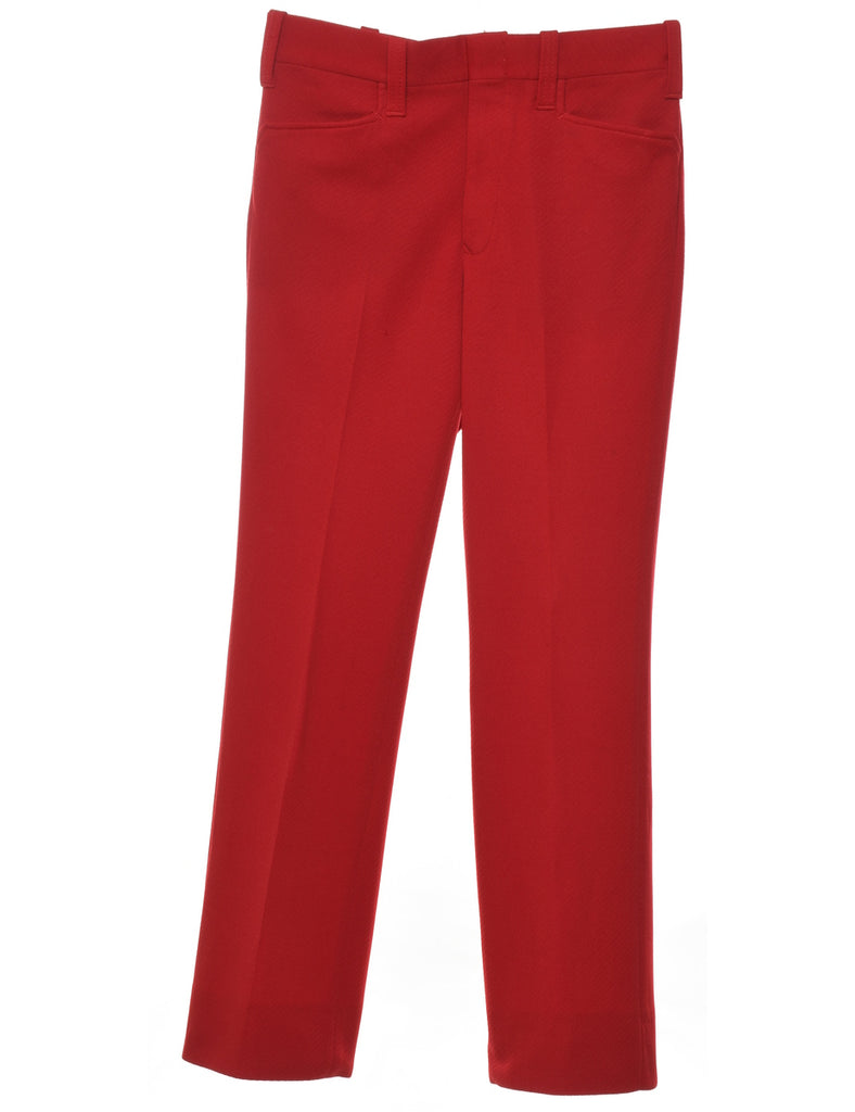 1970s Red Classic Suit Trousers - W30 L31