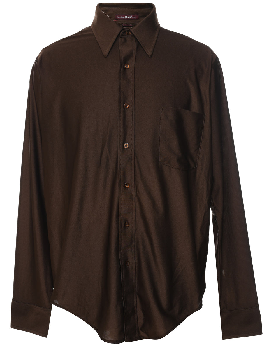 Men's Van Heusen 1970s Van Heusen Brown Shirt Brown, L | Beyond Retro Men's Van Heusen 1970s Van Heusen Brown Shirt Brown, L | Beyond Retro