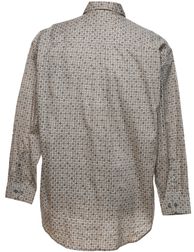 1990s Geometric Pattern Shirt - M