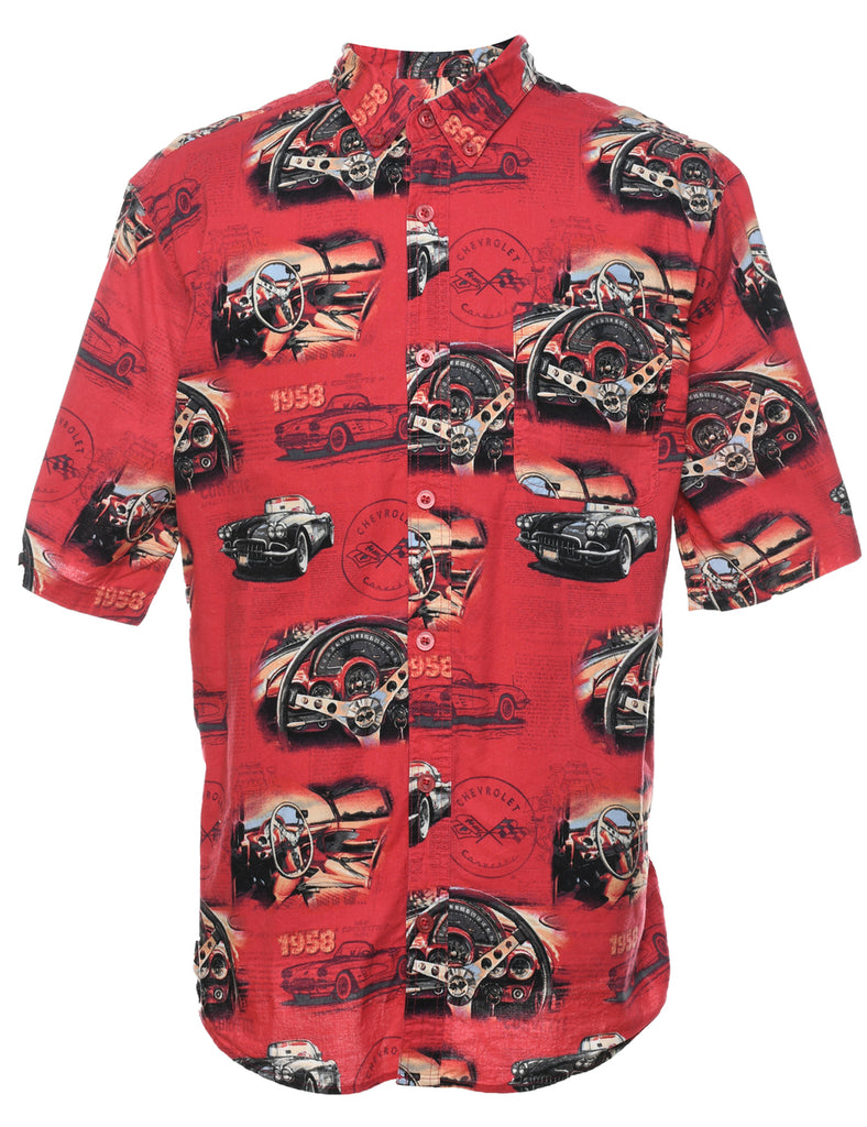1990s Novelty Car Print Shirt - XL