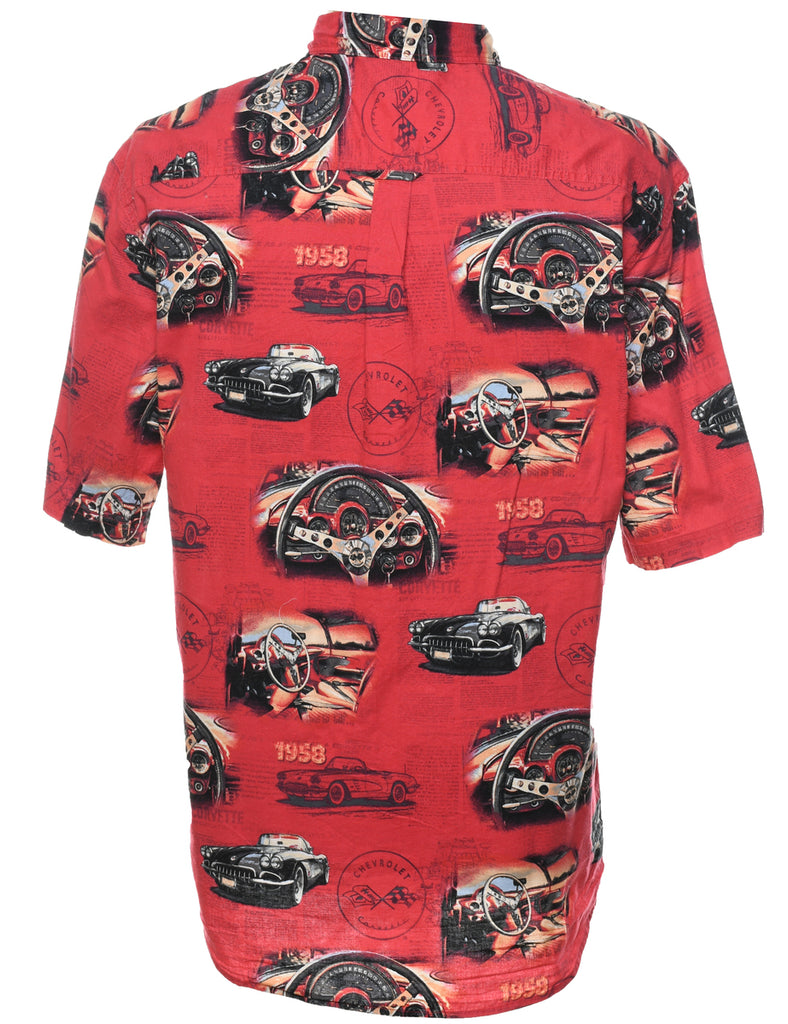 1990s Novelty Car Print Shirt - XL