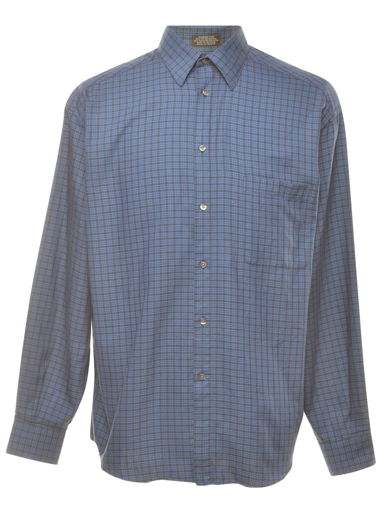 Beyond Retro Label Blue Checked Shirt