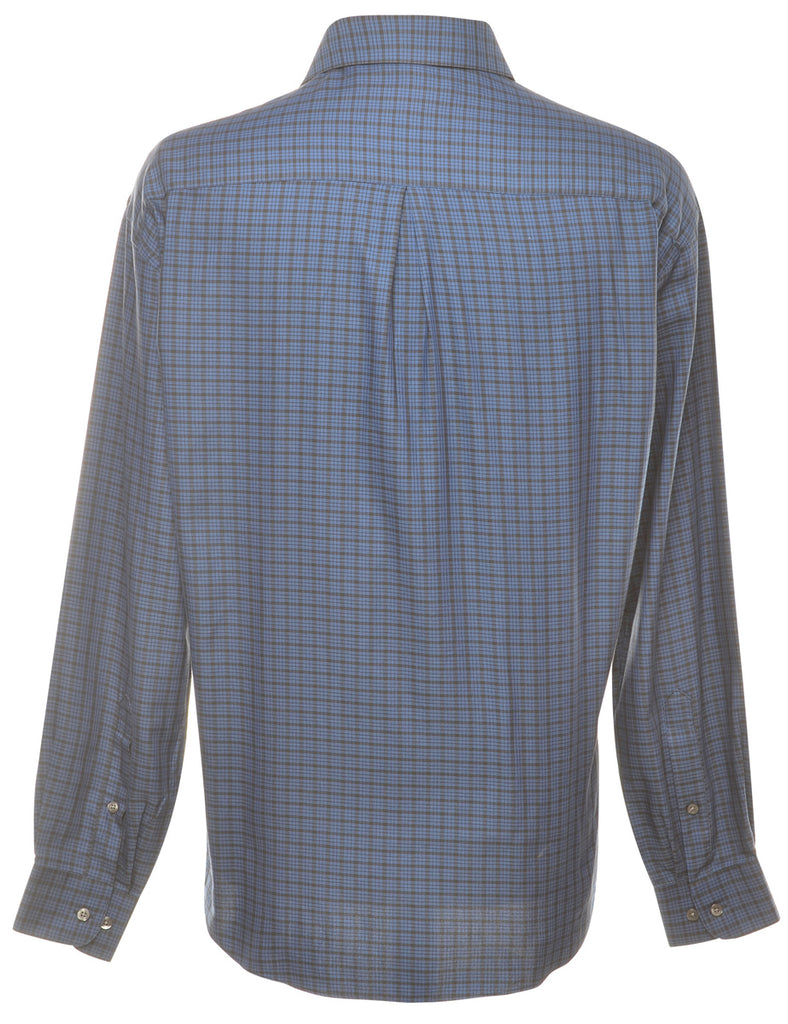 Beyond Retro Label Blue Checked Shirt