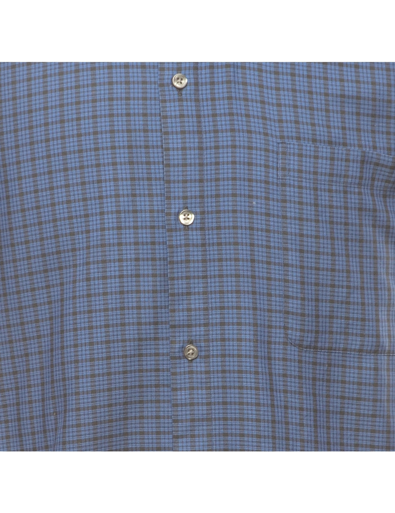 Beyond Retro Label Blue Checked Shirt