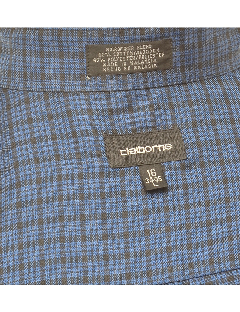 Beyond Retro Label Blue Checked Shirt