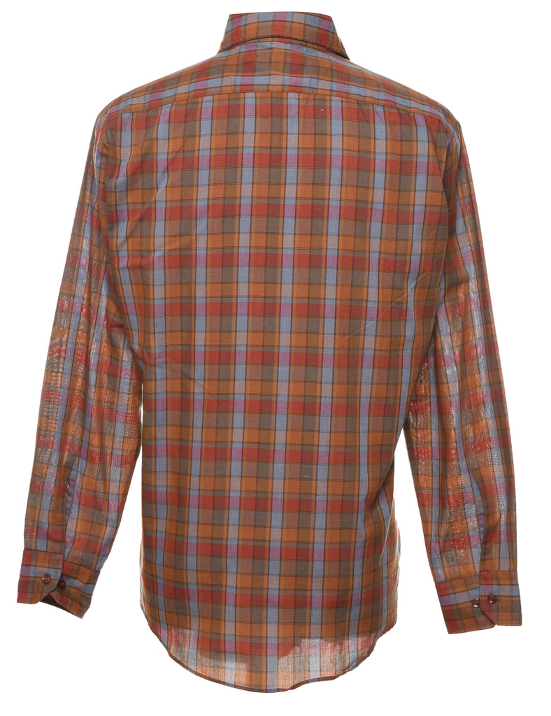 Brown Checked Shirt - M